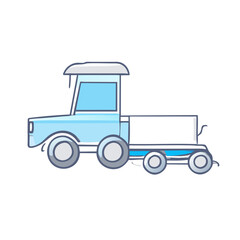 Naklejka premium Modern tractor icon illustration on white background. 