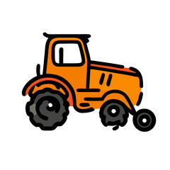 Fototapeta premium Modern tractor icon illustration on white background. 