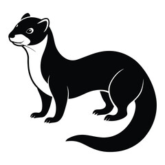 Solid color Ferret animal vector design