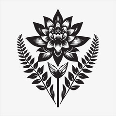 sunflower silhouette vector illustration, white color background