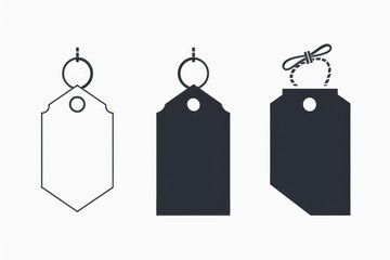 Price tag, label icon, paper price, blank product labels symbol, empty cardboard price label, sale mockup