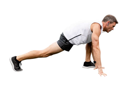 Man png warming up before exercise