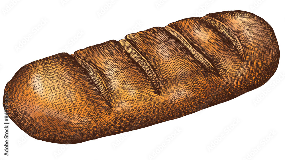 Sticker colorful baguette french bread png transparent