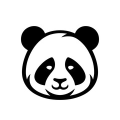 Panda bear face vector icon illustration