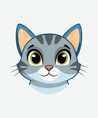 Vector of a cute cat face design on white background. illustration.