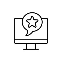 Star review outline icons, minimalist vector illustration ,simple transparent graphic element .Isolated on white background
