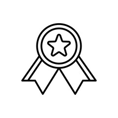 Star badge outline icons, minimalist vector illustration ,simple transparent graphic element .Isolated on white background