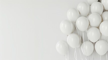 White Wedding balloons on a white background 