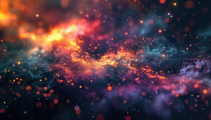 Vibrant particles dancing in cosmic rhythm