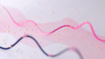 Vibrant pink graph lines on a shimmering abstract background.