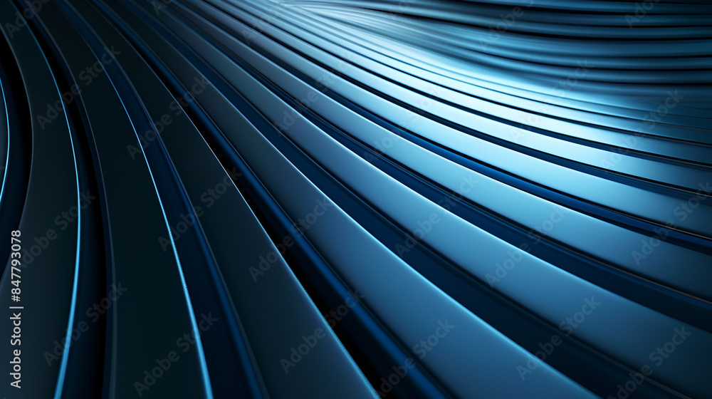 Poster abstract blue background with lines and waves, 3d render illustration,a captivating abstract composi