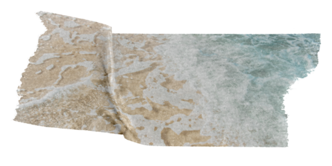 Beach washi tape png sticker, collage element, transparent background