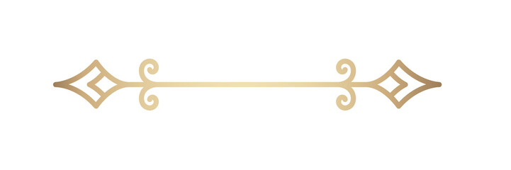 Gold ornamental divider png sticker, transparent background