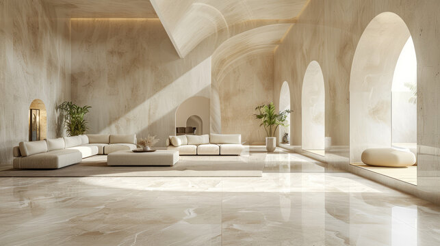 Generative ai illustration of minimalism architecture background