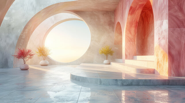 Generative ai illustration of minimalism architecture background