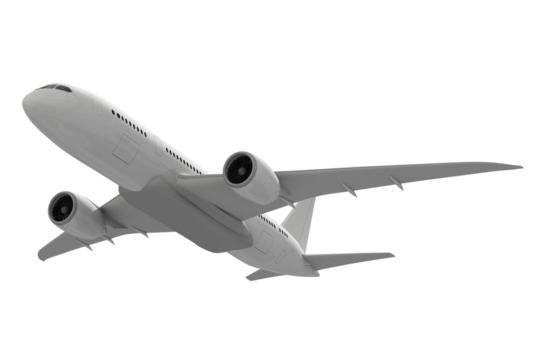 3D airplane png clipart, air travel vehicle on transparent background