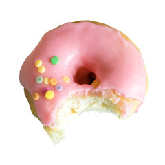 Pink bitten donut design element