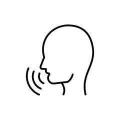 Voice Recognition outline icons, minimalist vector illustration ,simple transparent graphic element .Isolated on white background