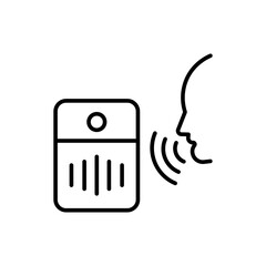 Voice Recognition outline icons, minimalist vector illustration ,simple transparent graphic element .Isolated on white background