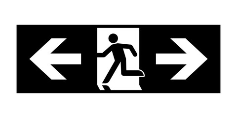 Exit Sign. Fire Exit Sign. Emergency Fire Exit Sign. Vector Illustration Isolated on White Background.