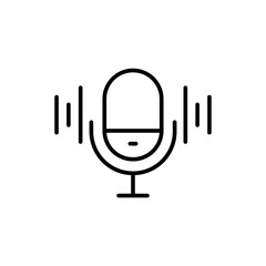 Voice Recognition outline icons, minimalist vector illustration ,simple transparent graphic element .Isolated on white background