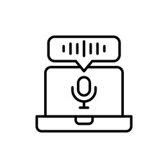 Voice Recognition outline icons, minimalist vector illustration ,simple transparent graphic element .Isolated on white background