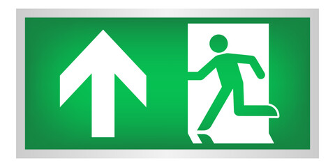 Exit Sign. Fire Exit Sign. Emergency Fire Exit Sign. Vector Illustration Isolated on White Background.