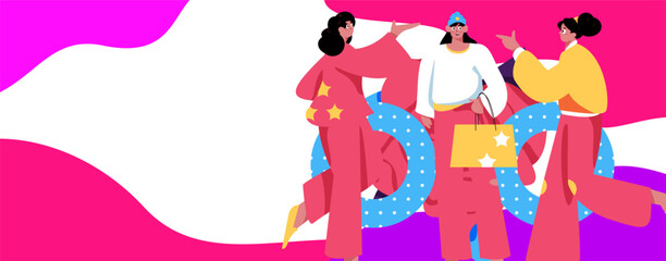 3.12 International Women's Day professional women flat character vector concept operation hand drawn illustration
