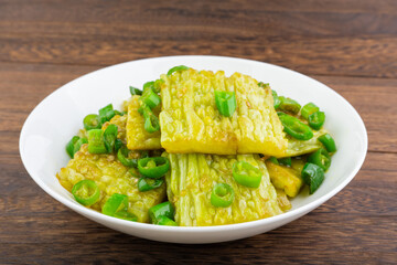 Hunan summer home cooking - fried bitter melon