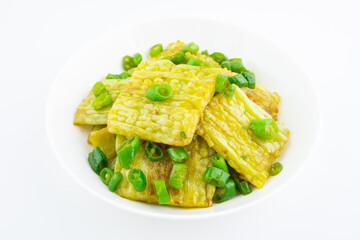 Hunan summer home cooking - fried bitter melon