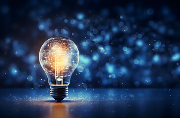 light bulb on dark background