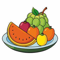 fruits for meal realistic vector illustration isolated