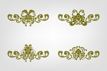 Classic Vitage Wedding Vector Ornaments Frames Separator Elements Classic Vintage Wedding Invitation Hand Drawn