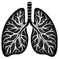 human Lungs  vector silhouette illustration, 