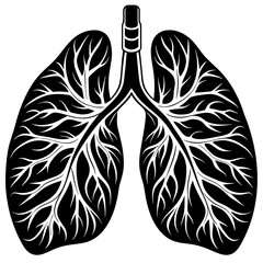 human Lungs  vector silhouette illustration, 