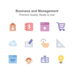 Pack of business and management icons, ready to use in websites and mobile apps