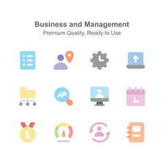 Have a look at creative business and management icons set, easy to use and download