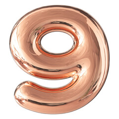 Gold 3D Number 9