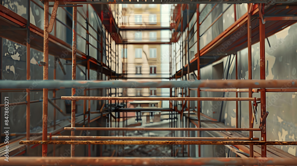 Poster scaffolding front of view background the empty place