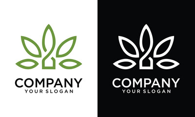 Green House Logo Template Design Vector Illustration