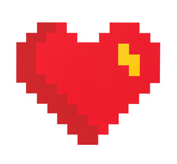 Obraz premium Pixelated heart png sticker, transparent background