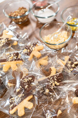 Festive Cookie Packaging with Chocolate-Dipped Christmas Delights