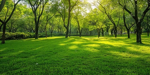 Obraz premium beautiful green trees green grass