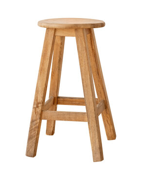 Single wooden stool design element