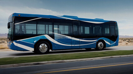 Mockup Design for City Bus from future for wrap advertisement.