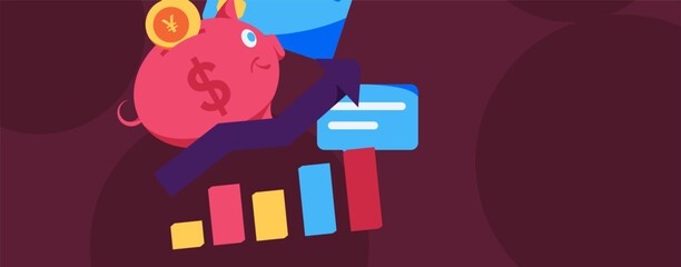Internet financial management investment flat vector concept operation hand drawn illustration
