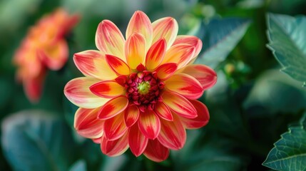 Lovely flower with red and yellow petals