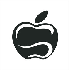 apple vector silhouette with a background