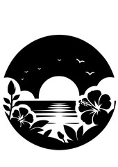 Hawaii SVG, Palm tree SVG, Hawaii Landscape, Hibiscus SVG, Sunset SVG, Sunrise SVG, Ocean SVG, Sea SVG, Hawaii Silhouette, Palm tree Clipart, Palm tree Cricut, Hawaii Logo, SVG, JPG, PNG