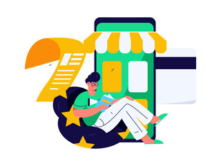 Internet financial management investment flat vector concept operation hand drawn illustration
